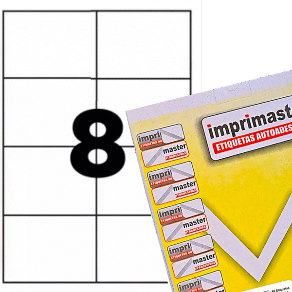 Etiqueta Adesiva Imprimaster A4 - 105,0 X 74,25mm - Cx 100 Folhas - 800 Etiquetas