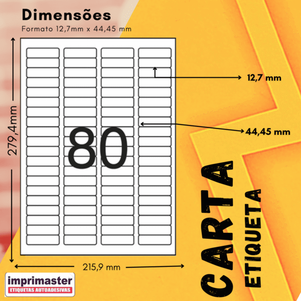 Etiqueta Adesiva Imprimaster Carta - 12,7 X 44,45mm - Cx 100 Folhas - 8000 Etiquetas - Imagem 7