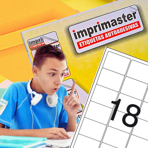 Etiquetas Adesivas Imrpmaster A4 - 63,5 x 46,6mm - Cx 100 Folhas - 1800 Etiquetas - Imagem 8