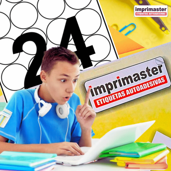 Etiquetas Adesivas Imprimaster Carta - 42,33mm (diâmetro) - Cx 100 folhas - 2400 Etiquetas Redondas - Imagem 9