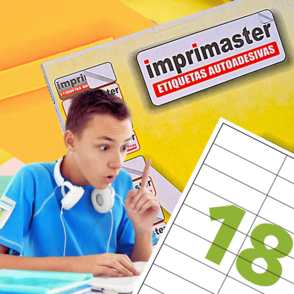 Etiquetas Adesivas Imprimaster A4 - 105 X 33 Mm | Cx 100 Folhas | 1800 Etiquetas - Imagem 7