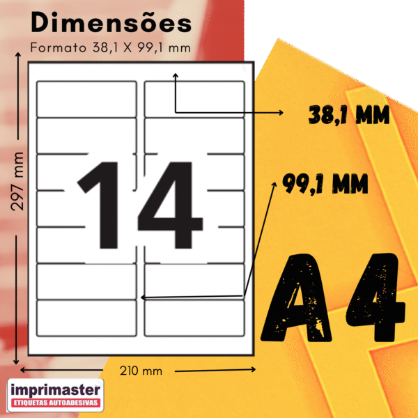 Etiquetas Adesivas Imprimaster A4 - 99,1 X 38,1mm | Cx 100 Folhas | 1400 Etiquetas - Imagem 9