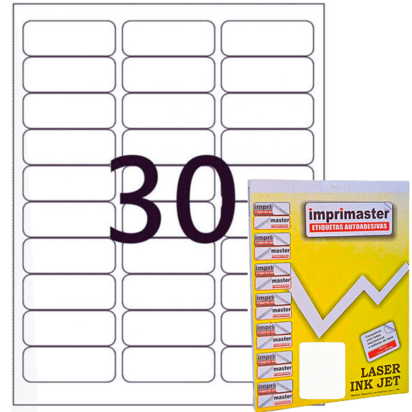 Etiqueta Adesiva Imprimaster Carta - 25.4 X 66,7mm - Cx 100 Folhas - 3000 Etiquetas - Imagem 10