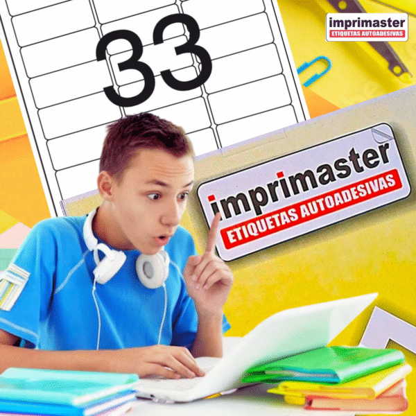 Etiqueta Adesiva Imprimaster A4 - 63,5 X 25,4mm - Cx 100 Folhas - 3300 Etiquetas - Imagem 9