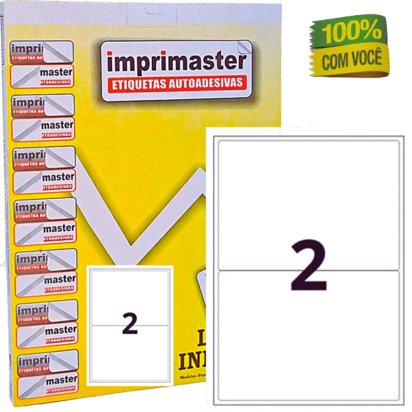 Etiqueta Adesiva Imprimaster 199,9 X 143,3 Mm | Modelo: A4 | CX 100 Folhas | 200 Etiquetas - Imagem 2