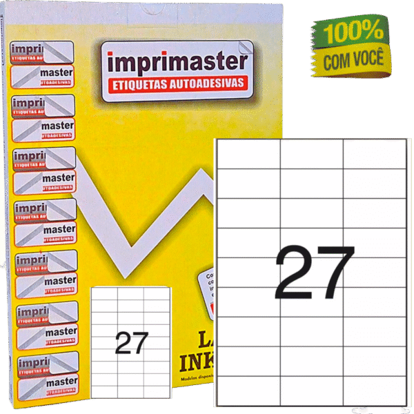 Etiqueta Adesiva Imprimaster A4 - 70 X 33,0mm - Cx 100 Folhas - 2700 Etiquetas