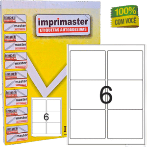 Etiquetas Adesivas Imprimaster Carta - 84,7x101,6mm - Cx 100 Folhas - 600 Etiquetas