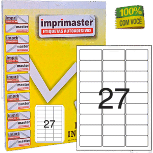 Etiquetas Adesiva Imprimaster A4 - 70 x 31,0mm - Cx 100 Folhas - 2700 Etiquetas