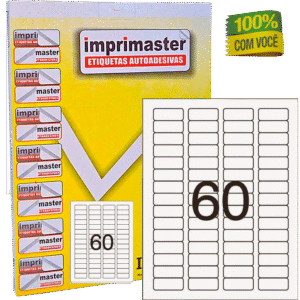 Etiqueta Adesiva Imprimaster Carta - 16,93 X 44,45 mm - Cx 100 Folhas - 6000 Etiquetas