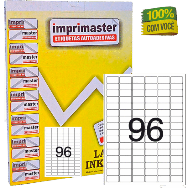 Etiquetas Adesivas Imprimaster A4 - 31,0 X 17,0mm - Cx 100 Folhas - 9600 Etiquetas