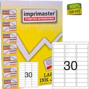 Etiqueta Adesiva Imprimaster Carta - 25.4 X 66,7mm - Cx 100 Folhas - 3000 Etiquetas