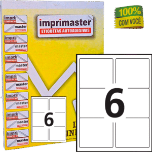 Etiquetas Adesivas Imprimaster A4 - 99,1 X 93,1mm - Cx 100 Folhas - 600 Etiquetas