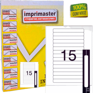 Etiquetas Adesivas Imprimaster Carta - 16,93 x 147,64 mm | Cx 100 Folhas | 1500 Etiquetas