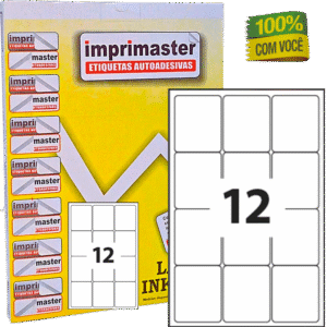Etiquetas Adesivas Imprimaster A4 - 63,5 X 72mm - Cx 100 Folhas - 1200 Etiquetas