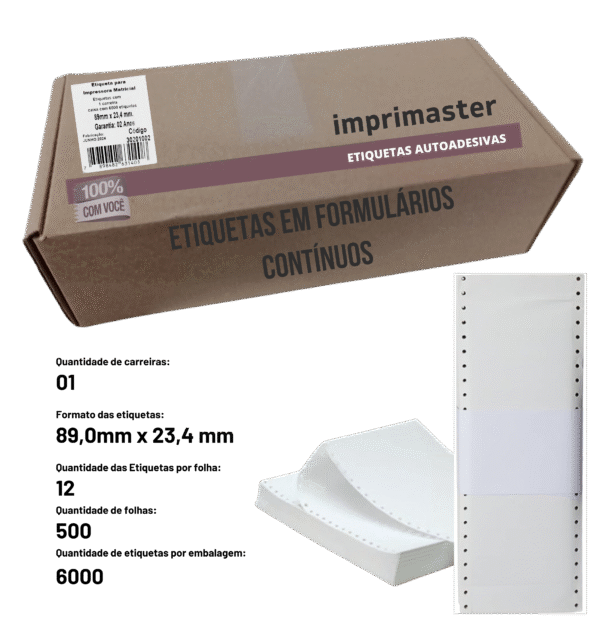 Etiqueta Matricial 302010021c Imprimaster 89 X 23 Mm C/6000 - Imagem 4