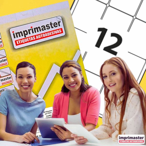 Etiquetas Adesivas Imprimaster A4 - 63,5 X 72mm - Cx 100 Folhas - 1200 Etiquetas - Imagem 2