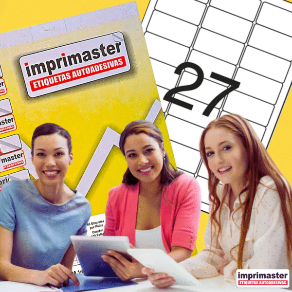 Etiquetas Adesiva Imprimaster A4 - 70 x 31,0mm - Cx 100 Folhas - 2700 Etiquetas - Imagem 2