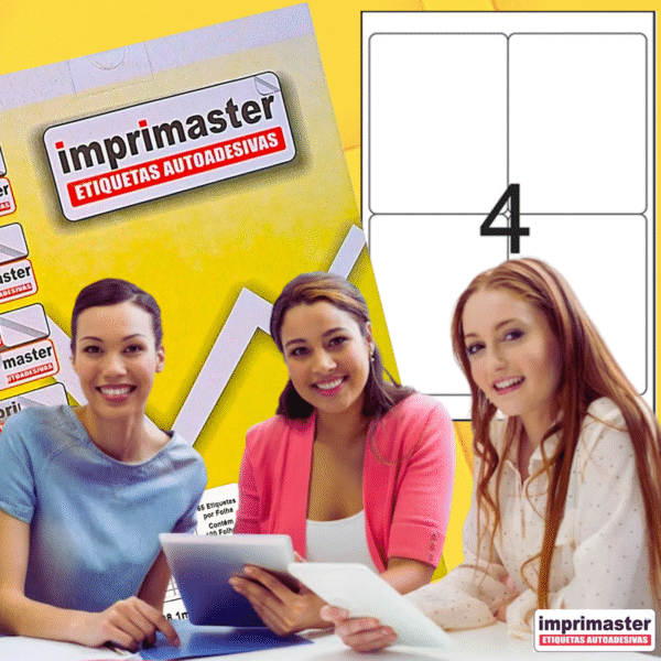 Etiqueta Adesiva Imprimaster Carta - 106,36 X 138,11mm - Cx 100 Folhas - 400 Etiquetas - Imagem 2