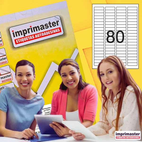 Etiqueta Adesiva Imprimaster Carta - 12,7 X 44,45mm - Cx 100 Folhas - 8000 Etiquetas - Imagem 2