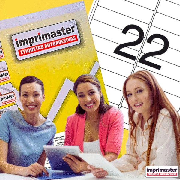 Etiquetas Adesivas Imprimaster A4 - 98,0 X 25,4mm - Cx 100 Folhas - 2200 Etiquetas - Imagem 2