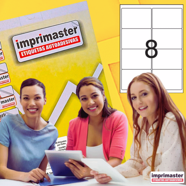 Etiqueta Adesiva Imprimaster A4 - 99,1 X 67,7mm - Cx 100 Folhas - 800 Etiquetas - Imagem 3