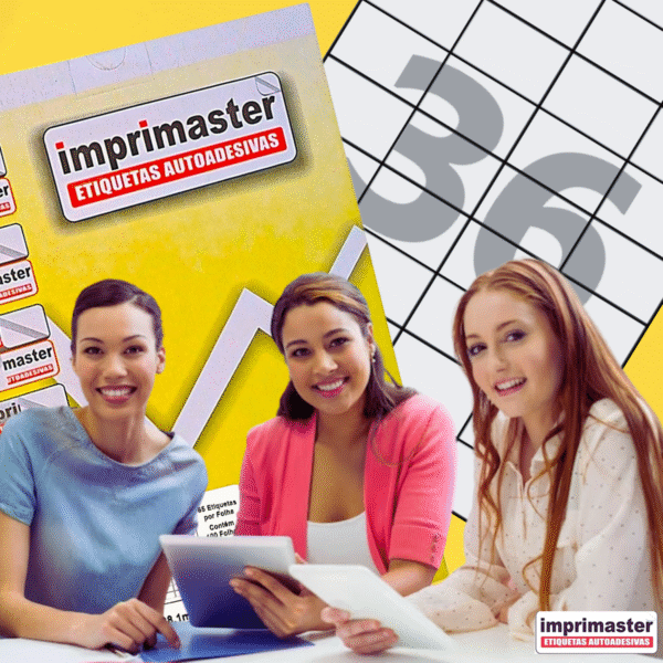 Etiquetas Adesivas Imprimaster A4 - 52,5 x 33 mm - Cx 100 Folhas - 3600 Etiquetas - Imagem 2