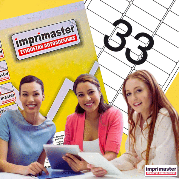 Etiqueta Adesiva Imprimaster A4 - 63,5 X 25,4mm - Cx 100 Folhas - 3300 Etiquetas - Imagem 2