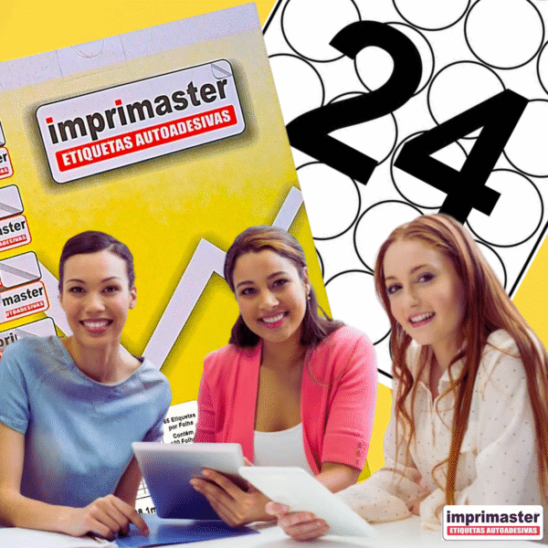 Etiquetas Adesivas Imprimaster Carta - 42,33mm (diâmetro) - Cx 100 folhas - 2400 Etiquetas Redondas - Imagem 3