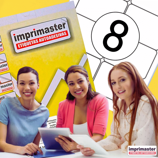 Etiquetas Adesiva Imprimaster 59,27 X 85,73 mm | Carta | Cx 100 Folhas | 800 Etiquetas - Imagem 3