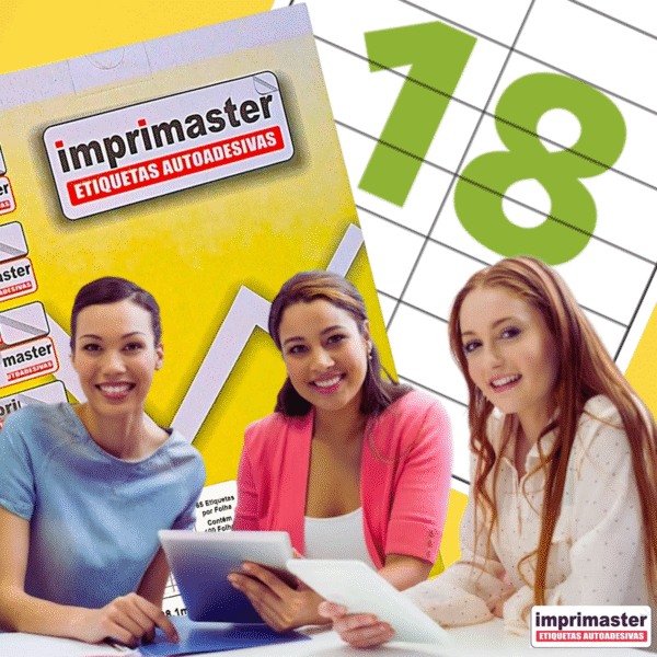 Etiquetas Adesivas Imprimaster A4 - 105 X 33 Mm | Cx 100 Folhas | 1800 Etiquetas - Imagem 2