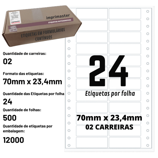 Etiqueta Matricial 3025001 2c Imprimaster 70x23,4 Mm C/12000 - Imagem 3