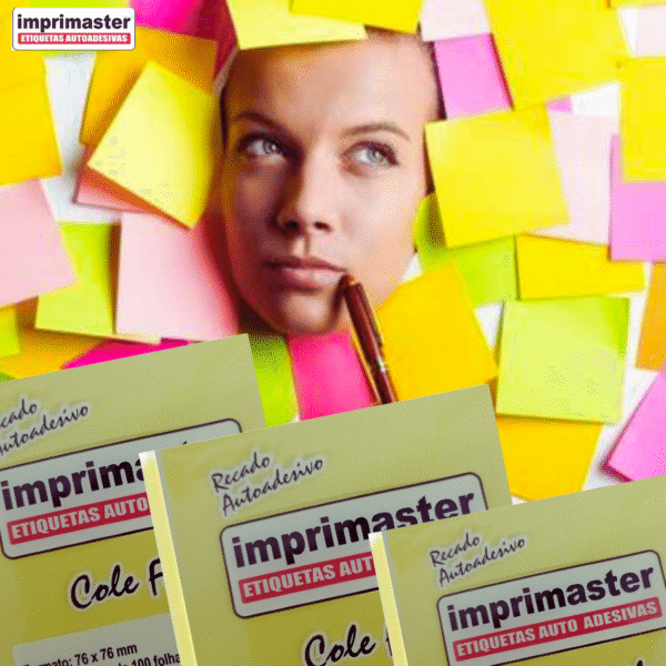 Kit 10 Blocos Adesivos Cole Fácil 76x76 Mm - Amarelo - 1000 Folhas - Imagem 4