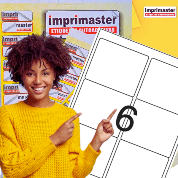 Etiquetas Adesivas Imprimaster Carta - 84,7x101,6mm - Cx 100 Folhas - 600 Etiquetas - Imagem 4