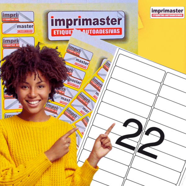 Etiquetas Adesivas Imprimaster A4 - 98,0 X 25,4mm - Cx 100 Folhas - 2200 Etiquetas - Imagem 4