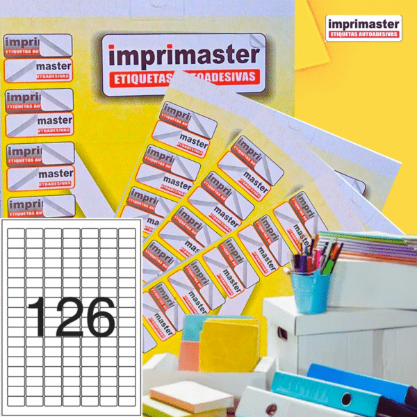 Etiqueta Adesiva Imprimaster A4 - 26 X 15mm - Cx 100 Folhas - 12.600 Etiquetas - Imagem 4