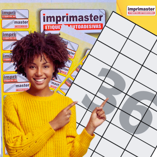 Etiquetas Adesivas Imprimaster A4 - 52,5 x 33 mm - Cx 100 Folhas - 3600 Etiquetas - Imagem 4