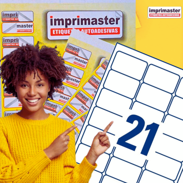 Etiquetas Adesivas Imprimaster A4 - 63,5 X 38,1mm - Cx100 Folhas - 2100 Etiquetas - Imagem 4