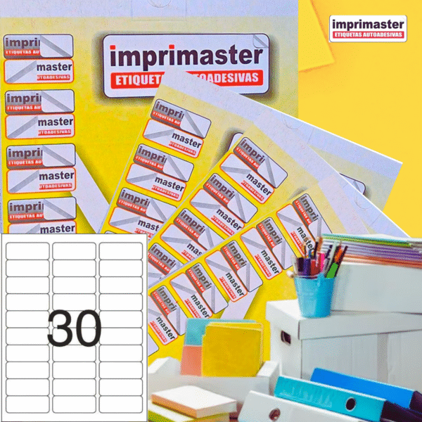 Etiqueta Adesiva Imprimaster Carta - 25.4 X 66,7mm - Cx 100 Folhas - 3000 Etiquetas - Imagem 4