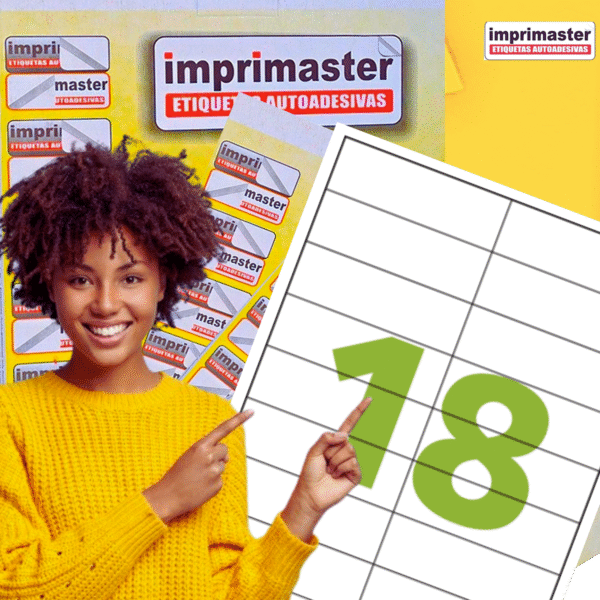 Etiquetas Adesivas Imprimaster A4 - 105 X 33 Mm | Cx 100 Folhas | 1800 Etiquetas - Imagem 4