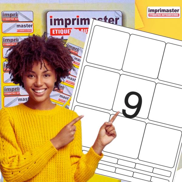 Etiquetas Adesiva Carta Imprimaster - 69,85 X 69,85mm | CX 100 Folhas | 900 Etiquetas - Imagem 4