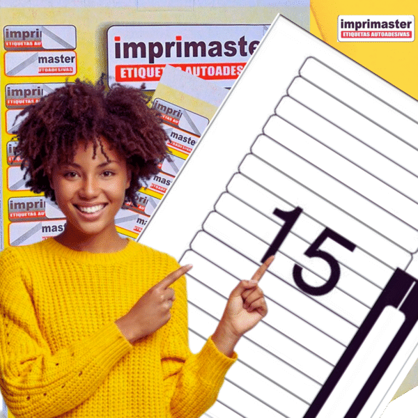 Etiquetas Adesivas Imprimaster Carta - 16,93 x 147,64 mm | Cx 100 Folhas | 1500 Etiquetas - Imagem 4