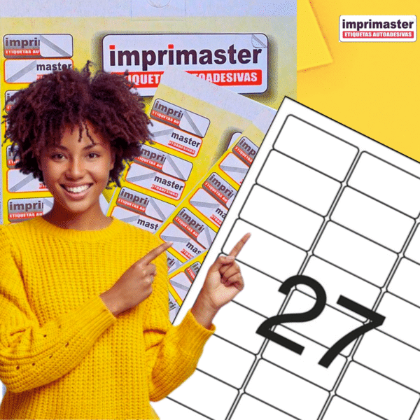 Etiquetas Adesiva Imprimaster A4 - 70 x 31,0mm - Cx 100 Folhas - 2700 Etiquetas - Imagem 4