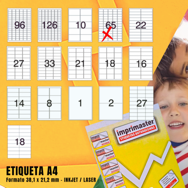 Etiqueta Adesiva Imprimaster A4 - 38,1 X 21,2mm - Cx 100 Folhas - 6500 Etiquetas - Imagem 5