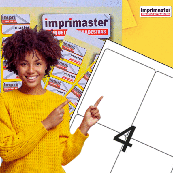 Etiqueta Adesiva Imprimaster Carta - 106,36 X 138,11mm - Cx 100 Folhas - 400 Etiquetas - Imagem 4