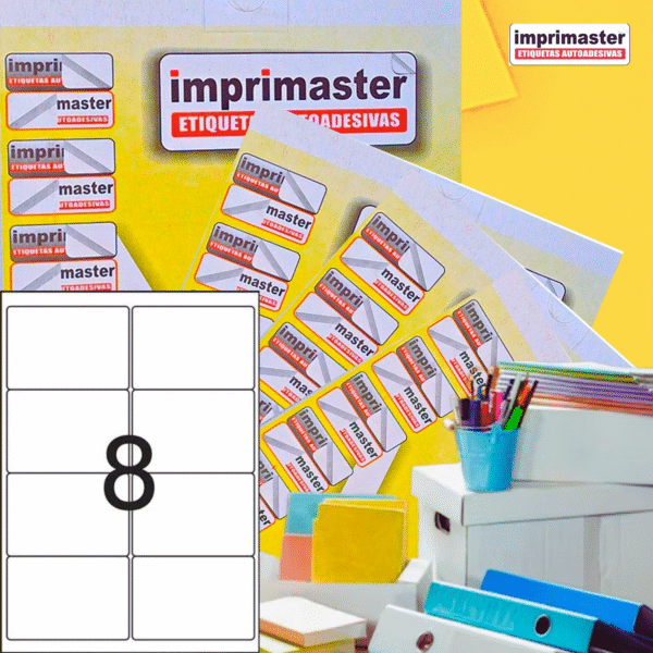 Etiqueta Adesiva Imprimaster A4 - 99,1 X 67,7mm - Cx 100 Folhas - 800 Etiquetas - Imagem 4