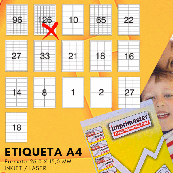 Etiqueta Adesiva Imprimaster A4 - 26 X 15mm - Cx 100 Folhas - 12.600 Etiquetas - Imagem 5