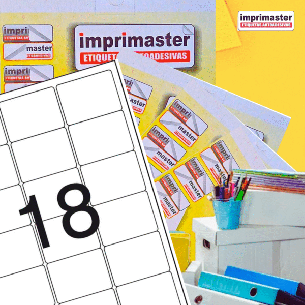 Etiquetas Adesivas Imrpmaster A4 - 63,5 x 46,6mm - Cx 100 Folhas - 1800 Etiquetas - Imagem 6