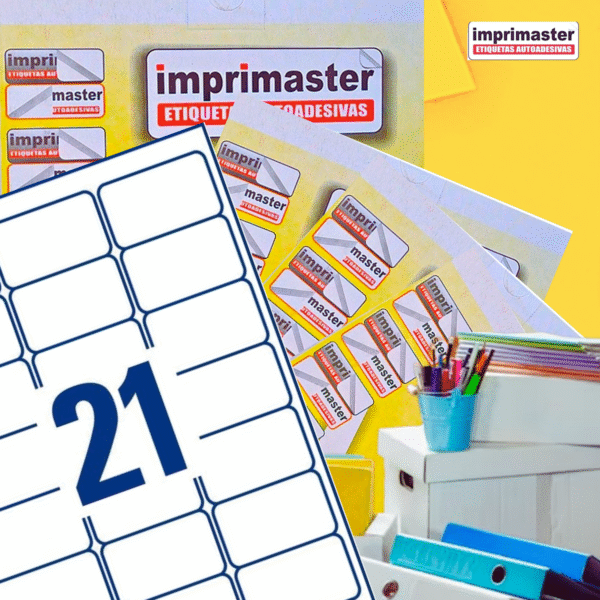 Etiquetas Adesivas Imprimaster A4 - 63,5 X 38,1mm - Cx100 Folhas - 2100 Etiquetas - Imagem 5
