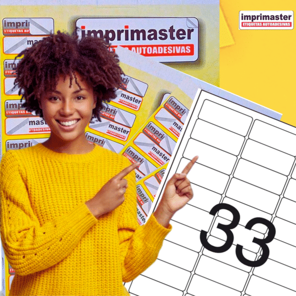 Etiqueta Adesiva Imprimaster A4 - 63,5 X 25,4mm - Cx 100 Folhas - 3300 Etiquetas - Imagem 4
