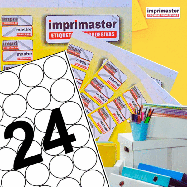 Etiquetas Adesivas Imprimaster Carta - 42,33mm (diâmetro) - Cx 100 folhas - 2400 Etiquetas Redondas - Imagem 6